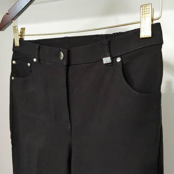 Tan Jay Petite | Black straight leg jean/dress pant with pocket rhinestones - Picture 3 of 11